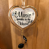 Handmade Christmas Ornament, Music Lover Ornament Gift, Holiday Gift Glass Decor