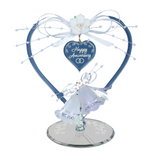 Cake Topper for Wedding,  Glass Anniversary Heart, Handcrafted Bells Figurine, Anniversary Gift, Valentine's Gift, Gift for Wife, Girlfriend