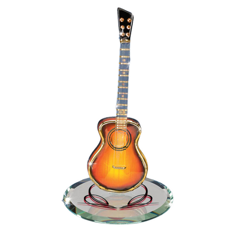 Music Lover Gift, Acoustic Sunburst Guitar, Handcrafted Guitar Figurine, Gift for Music Lover, Home Decor