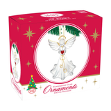 Angel with Red Crystal Heart Ornament | Inspirational Glass Gift Décor