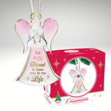 “I’m Blessed” Angel Ornament | Inspirational Glass Display Décor