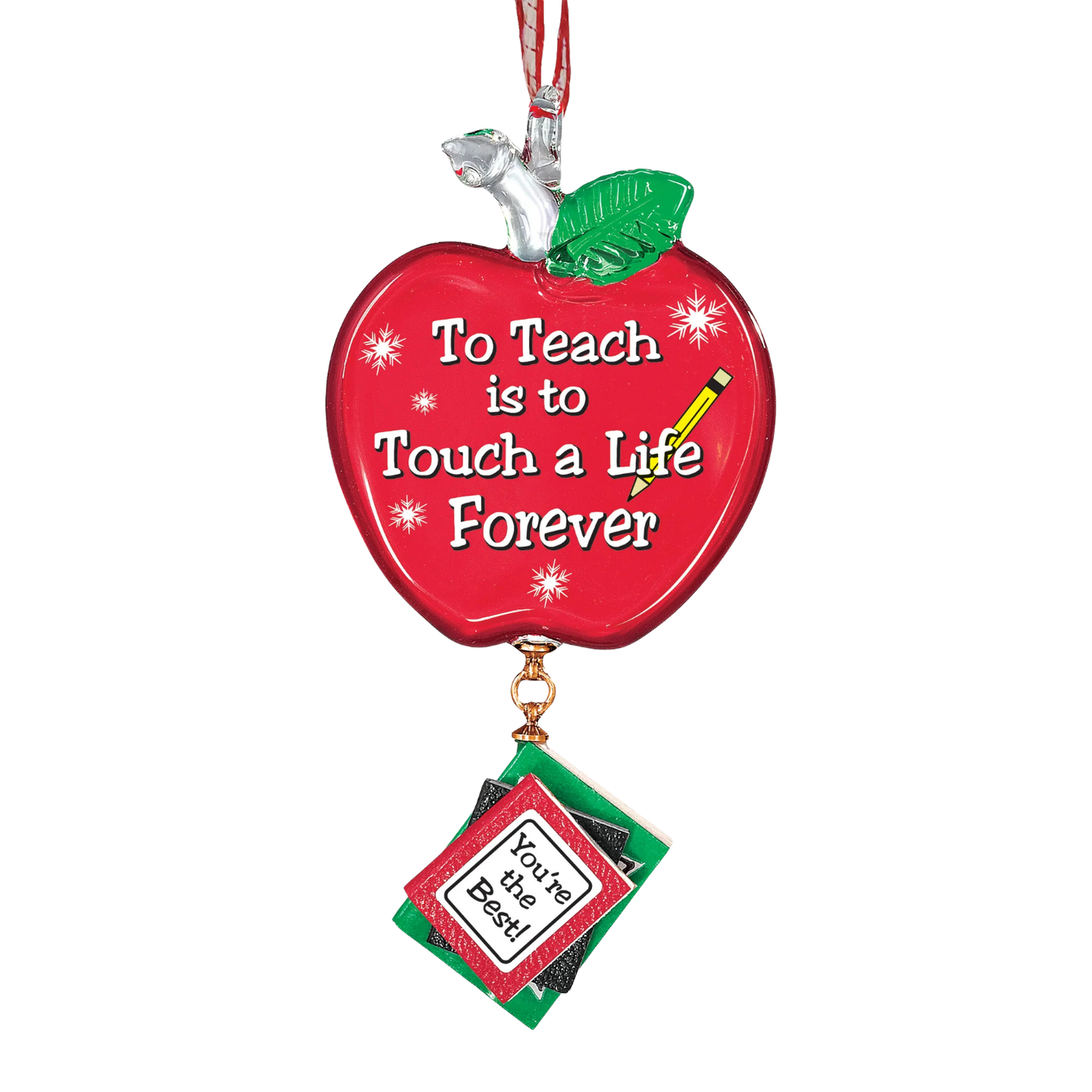Teacher Glass Ornament, Teacher Christmas Ornament, To Teach Is to Touch a Life Forever Ornament, Teacher Appreciation Gift, Classroom Holiday Gift