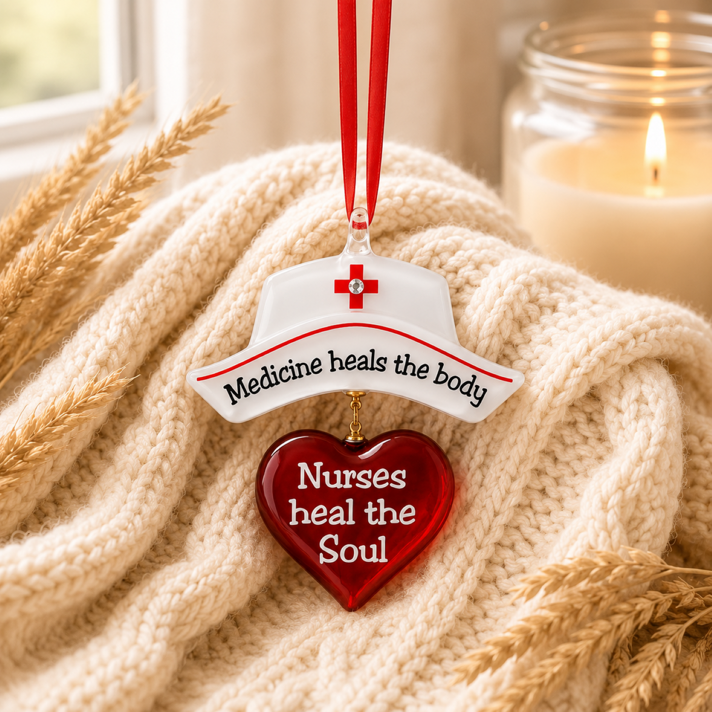 Nurse Christmas Ornament, Nurse Appreciation Glass Ornament, Nurses Heal the Soul Ornament, RN Gift, Nursing Graduation Gift, Healthcare Christmas Gift