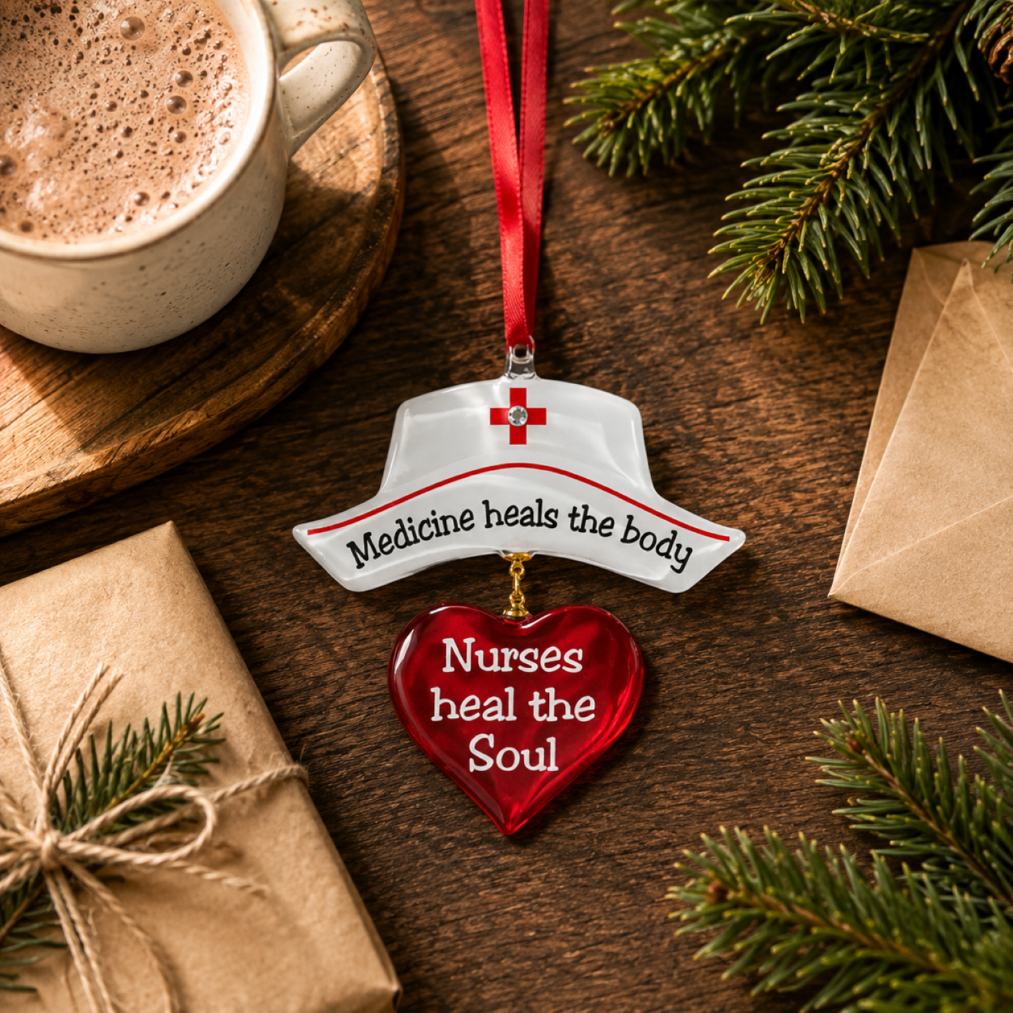 Nurse Christmas Ornament, Nurse Appreciation Glass Ornament, Nurses Heal the Soul Ornament, RN Gift, Nursing Graduation Gift, Healthcare Christmas Gift