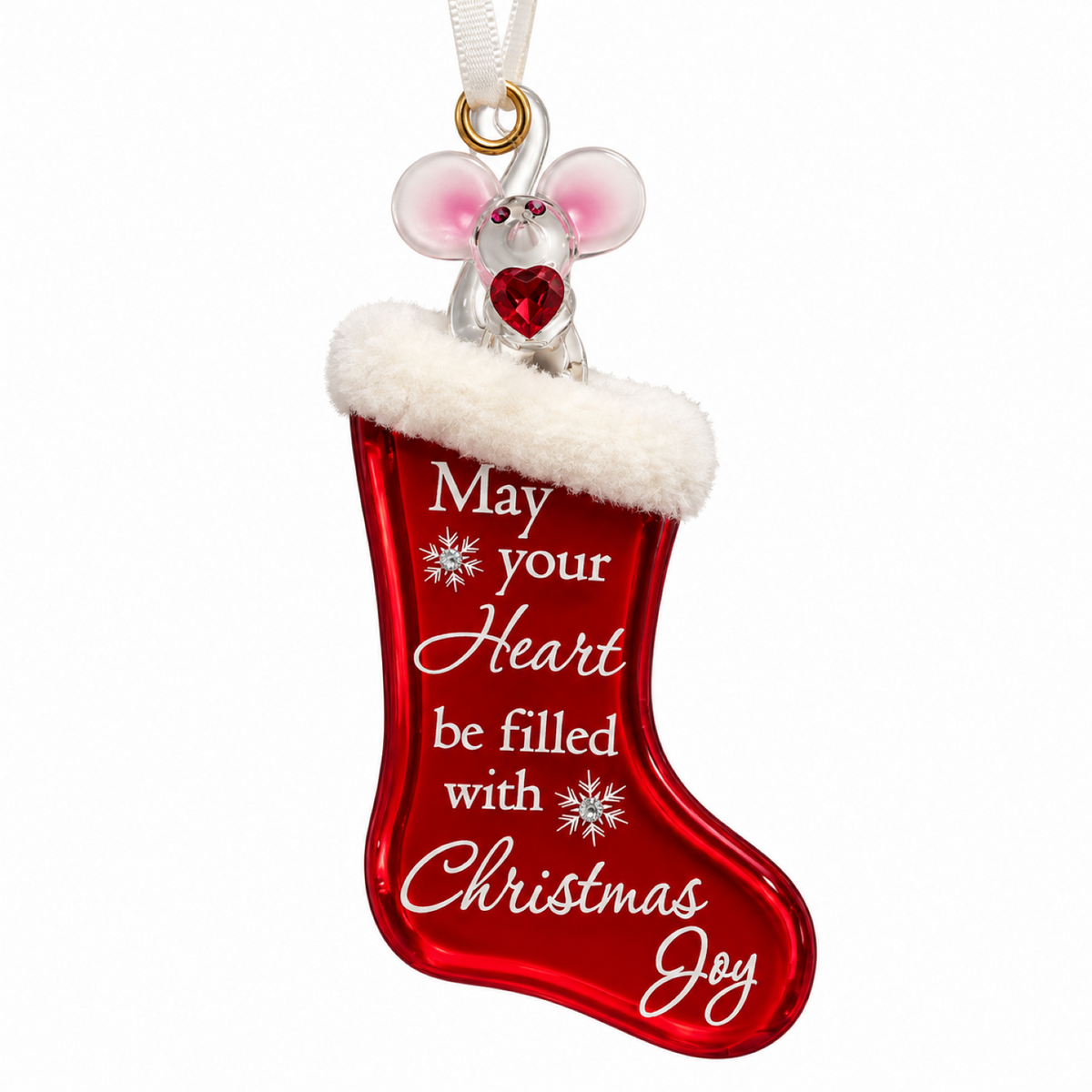 Christmas Stocking Ornament Gift Holiday Decor Joy Message Tree Decoration