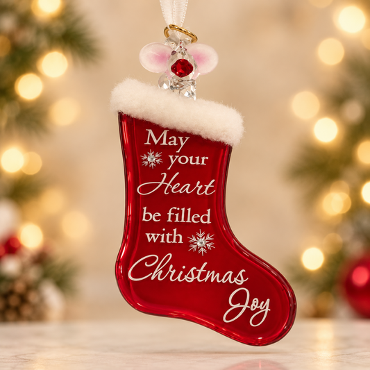 Christmas Stocking Ornament Gift Holiday Decor Joy Message Tree Decoration