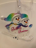 Christmas Snow Friends Ornament, Handmade Decor Friends Forever Ornament, Holiday Ornament