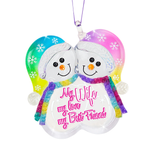 Snow couple collectible ornament for holiday displays