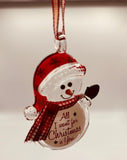 “All I Want Is You” Snowman Ornament | Christmas Tree Gift for Loved Ones