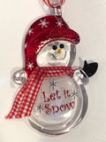 Christmas Ornament Handmade Snowman " Let it Snow " Hanging Ornament Holiday Home Decor