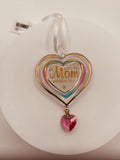 Love You Mom” Heart Ornament | Mother Gift Keepsake with Crystals