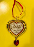Heart Ornament for My Wife, Handmade Holiday Ornament, Christmas Decor Gift