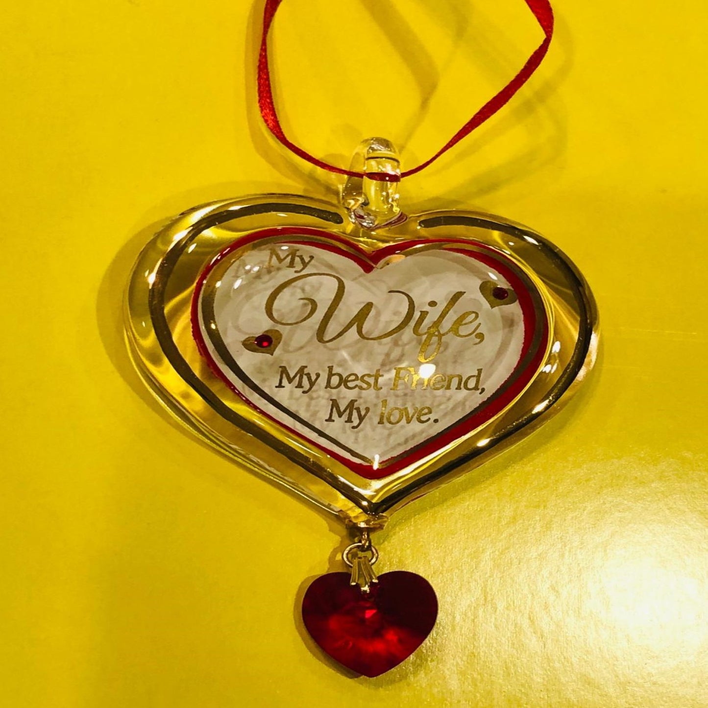 Heart Ornament for My Wife, Handmade Holiday Ornament, Christmas Decor Gift