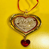 Heart Ornament for My Wife, Handmade Holiday Ornament, Christmas Decor Gift