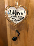 Handmade Christmas Ornament, Music Lover Ornament Gift, Holiday Gift Glass Decor