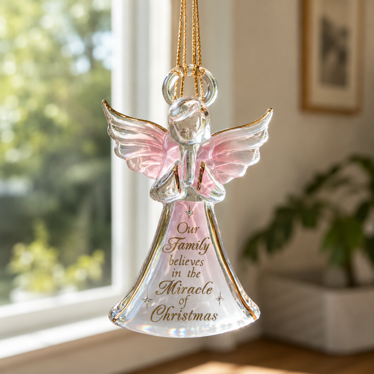 Angel Christmas Ornament – Glass Angel Ornament, Family Religious Christmas Decoration, Christian Gift