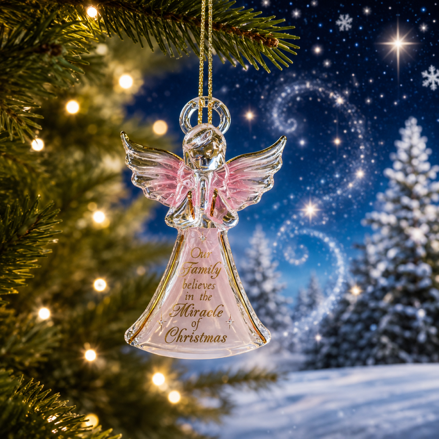 Angel Christmas Ornament – Glass Angel Ornament, Family Religious Christmas Decoration, Christian Gift