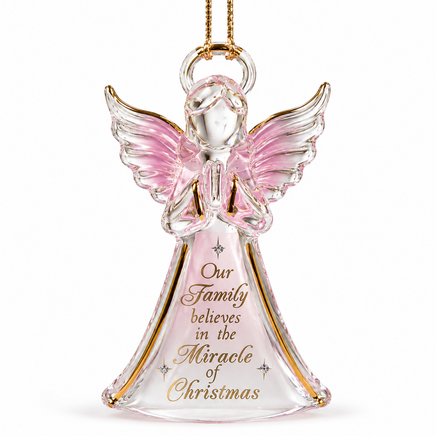 Angel Christmas Ornament – Glass Angel Ornament, Family Religious Christmas Decoration, Christian Gift