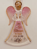 “I’m Blessed” Angel Ornament | Inspirational Glass Display Décor