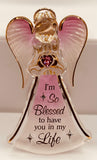 “I’m Blessed” Angel Ornament | Glass Angel Gift with Crystal Heart