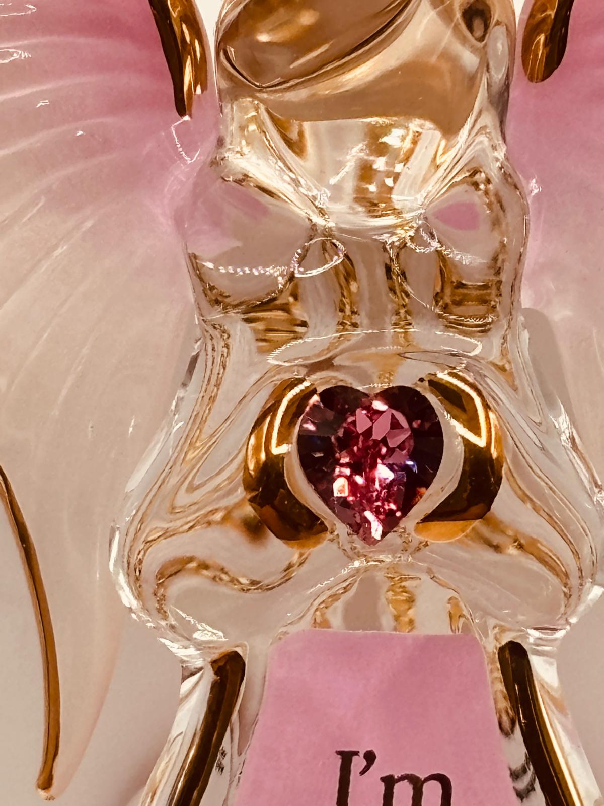 “I’m Blessed” Angel Ornament | Glass Angel Gift with Crystal Heart