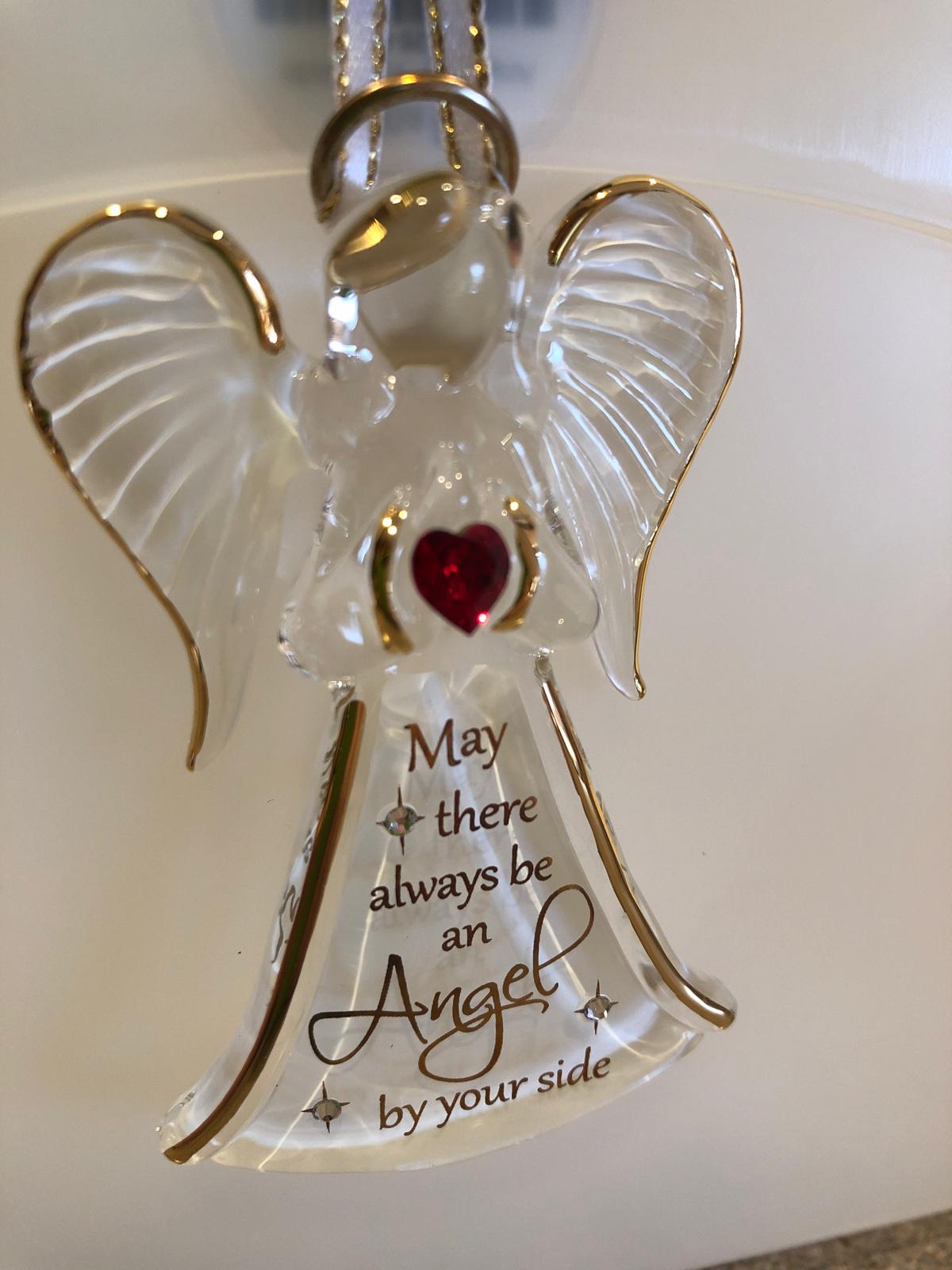 Angel by Your Side Glass Ornament | Handcrafted Angel with Crystal Heart