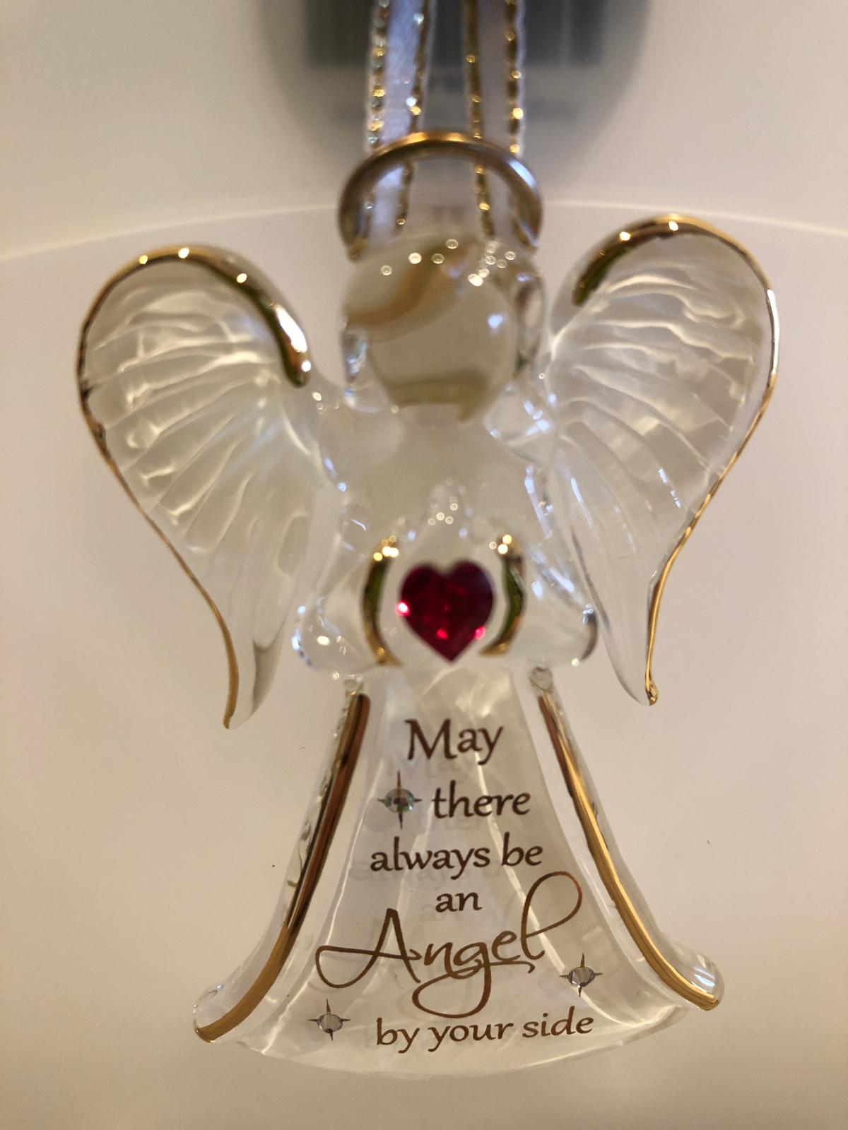 Angel by Your Side Glass Ornament | Handcrafted Angel with Crystal Heart