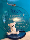 Handmade Glass Bear Ornament Holiday Gift Decor