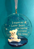 Handmade Glass Bear Ornament Holiday Gift Decor