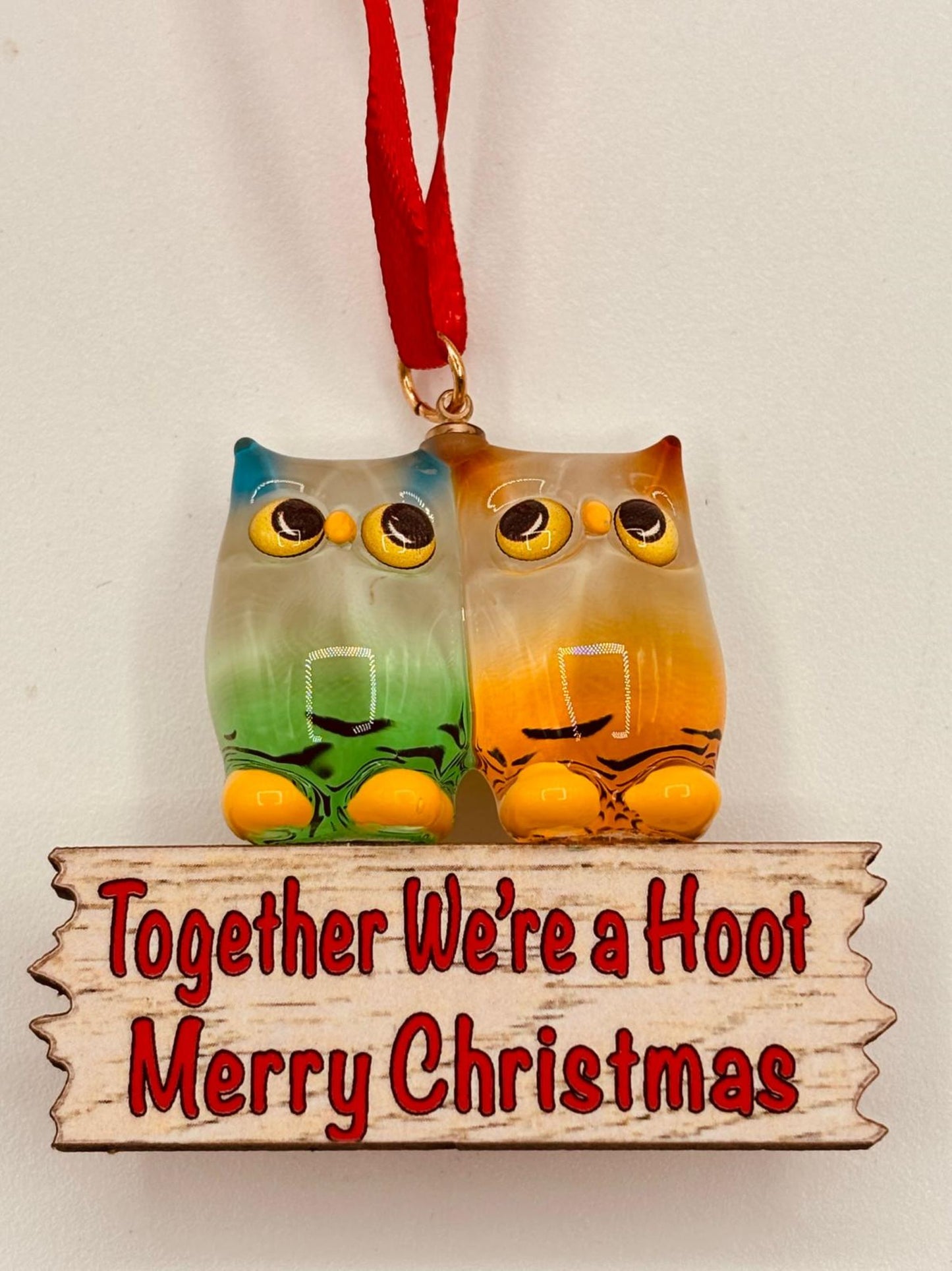 We’re a Hoot Owl Ornament | Christmas Glass Pair Collectible Décor