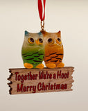 Christmas owl ornament for tree or seasonal décor