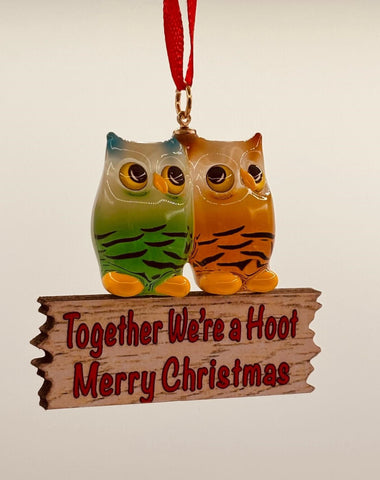 Christmas owl ornament for tree or seasonal décor