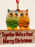 We’re a Hoot Owl Ornament | Christmas Glass Pair Collectible Décor