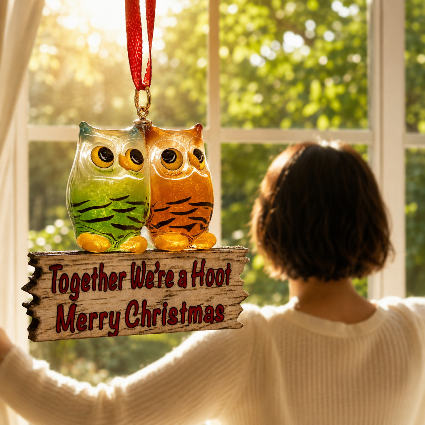 Owl Christmas Ornament – Glass Owl Ornament, Christmas Tree Ornament, Friendship Christmas Gift, Owl Holiday Decor