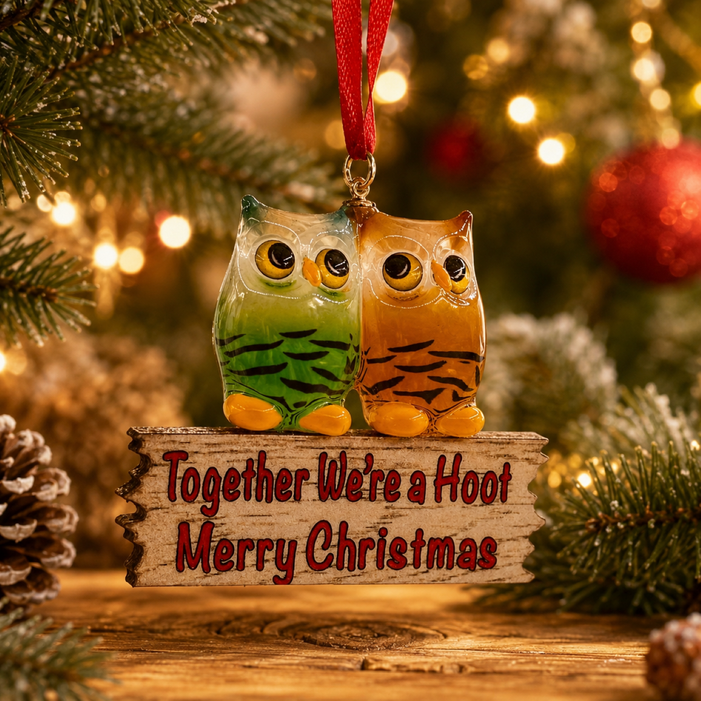 Owl Christmas Ornament – Glass Owl Ornament, Christmas Tree Ornament, Friendship Christmas Gift, Owl Holiday Decor