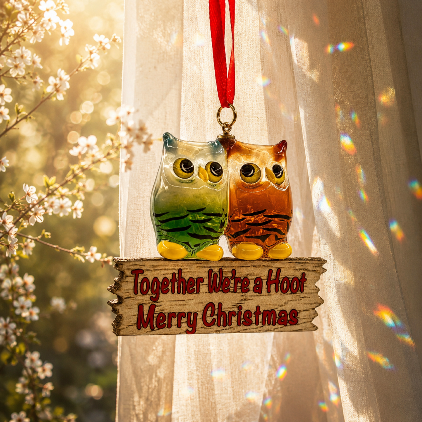 Owl Christmas Ornament – Glass Owl Ornament, Christmas Tree Ornament, Friendship Christmas Gift, Owl Holiday Decor