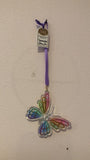 Handcrafted Glass Pastel Butterfly Sun Catcher Ornament