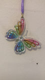 Handcrafted Glass Pastel Butterfly Sun Catcher Ornament