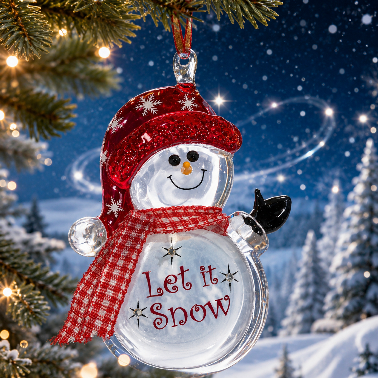 Snowman Christmas Ornament, Glass Snowman Ornament, Christmas Tree Ornament, Holiday Ornament, Winter Decor, Snowman Gift