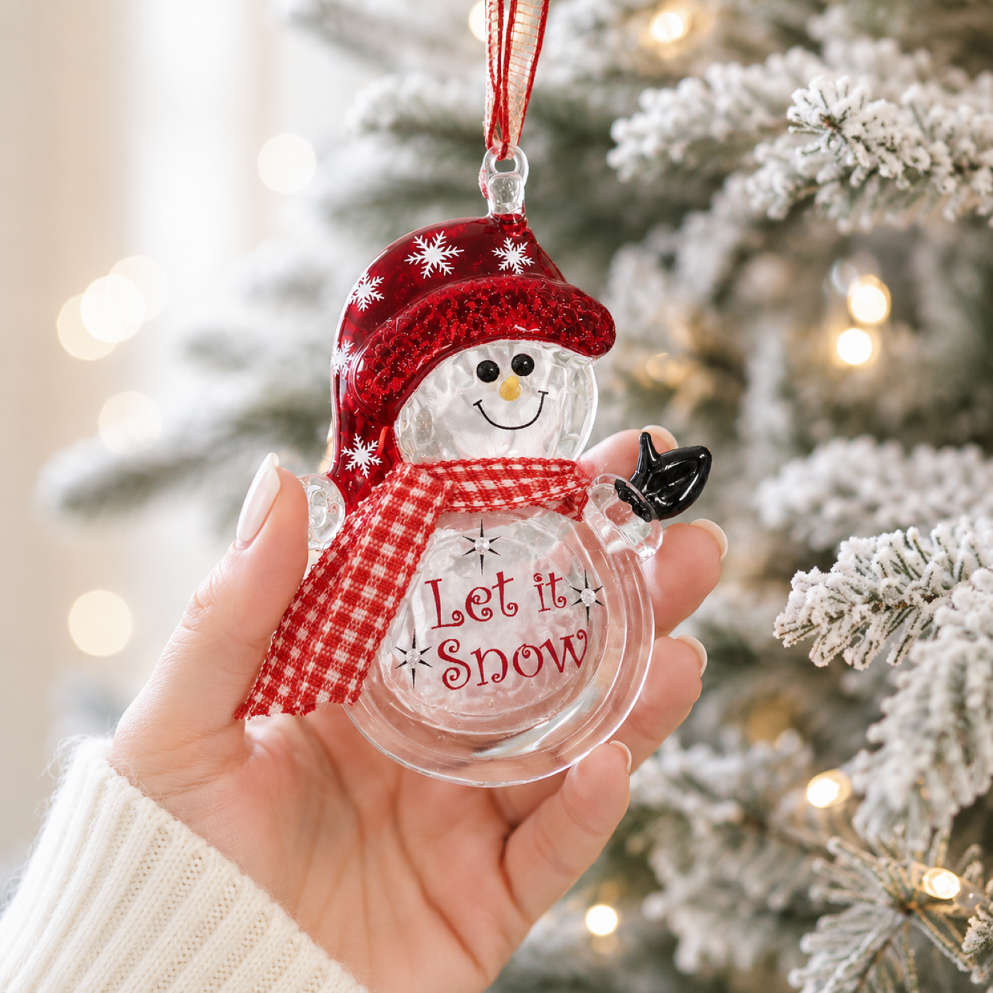 Snowman Christmas Ornament, Glass Snowman Ornament, Christmas Tree Ornament, Holiday Ornament, Winter Decor, Snowman Gift