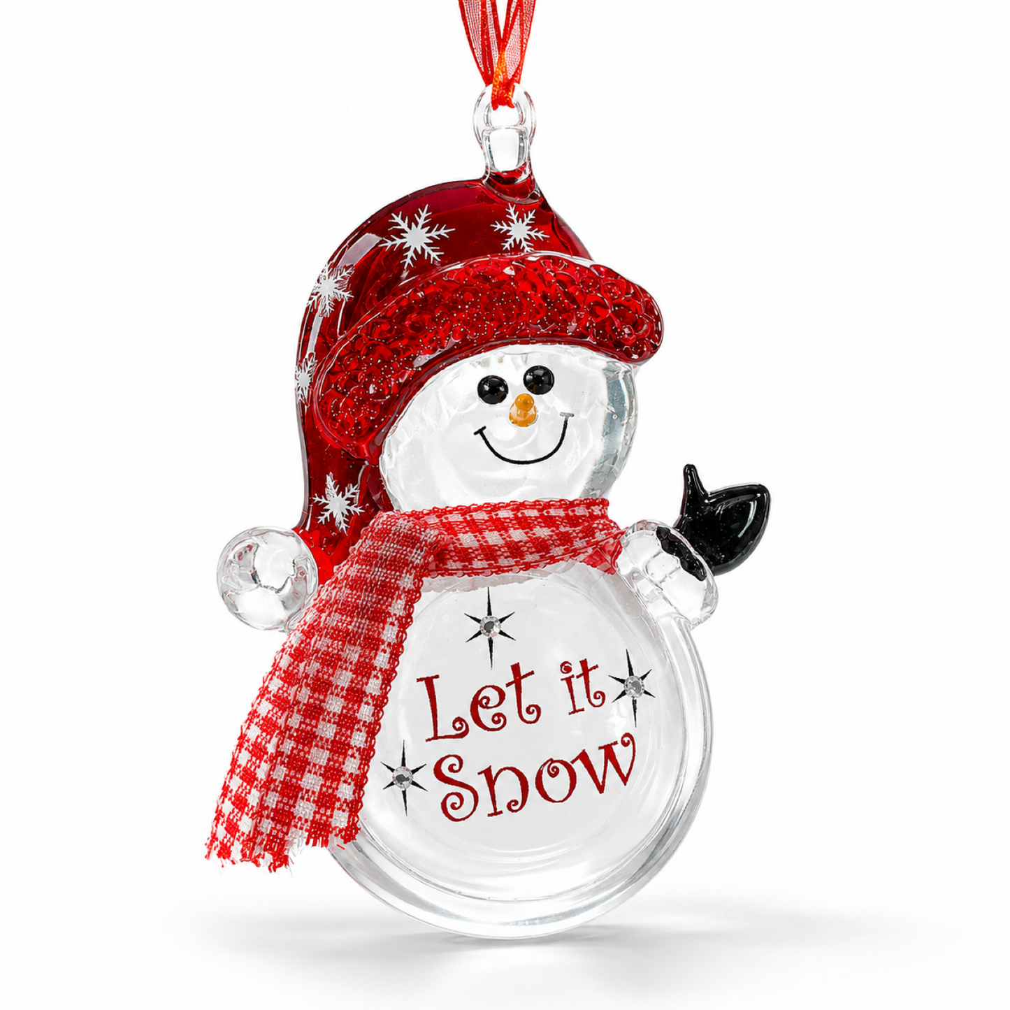 Snowman Christmas Ornament, Glass Snowman Ornament, Christmas Tree Ornament, Holiday Ornament, Winter Decor, Snowman Gift