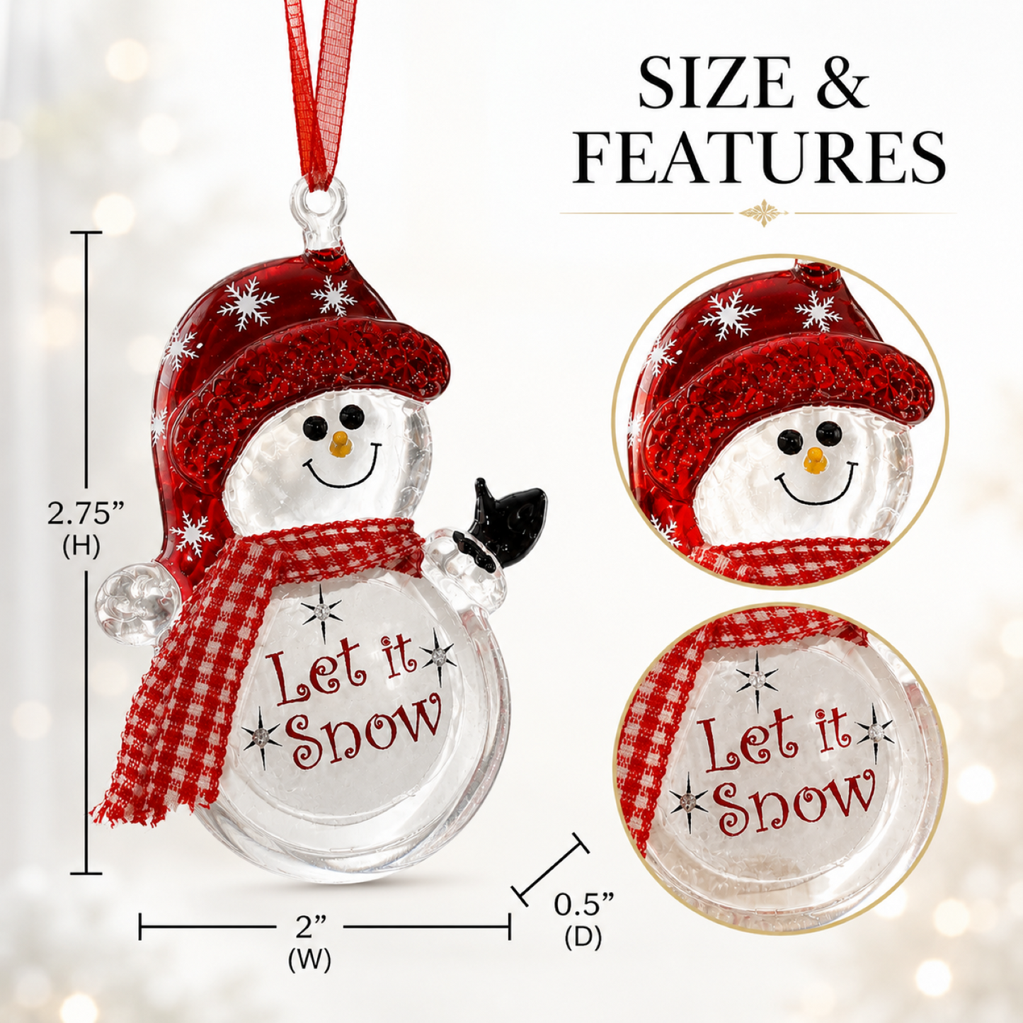 Snowman Christmas Ornament, Glass Snowman Ornament, Christmas Tree Ornament, Holiday Ornament, Winter Decor, Snowman Gift