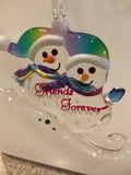 Christmas Snow Friends Ornament, Handmade Decor Friends Forever Ornament, Holiday Ornament