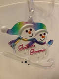 Christmas Snow Friends Ornament, Handmade Decor Friends Forever Ornament, Holiday Ornament