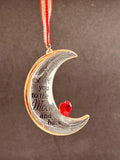 Love You to the Moon Ornament | Crescent Moon Glass Gift Décor