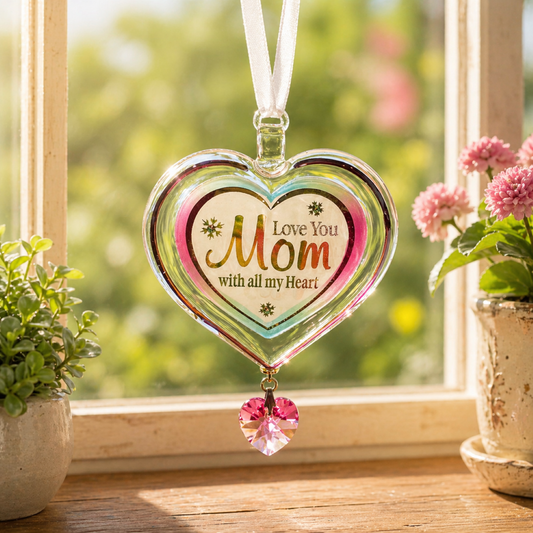 Love You Mom Heart Ornament | Mother's Day Gift | Mother Appreciation Decor