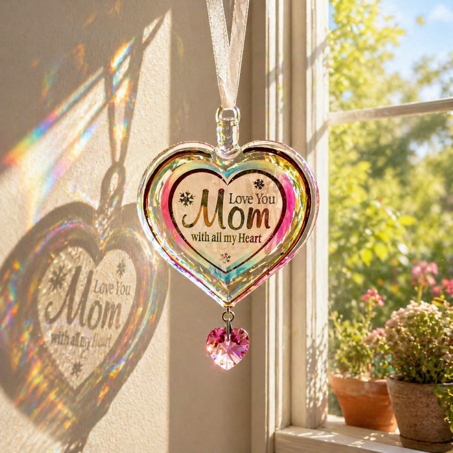 Love You Mom Heart Ornament | Mother's Day Gift | Mother Appreciation Decor