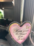 Heart Ornament Gift, Mom Christmas Ornament, Keepsake Heart Decor, Thank you Mom Appreciation