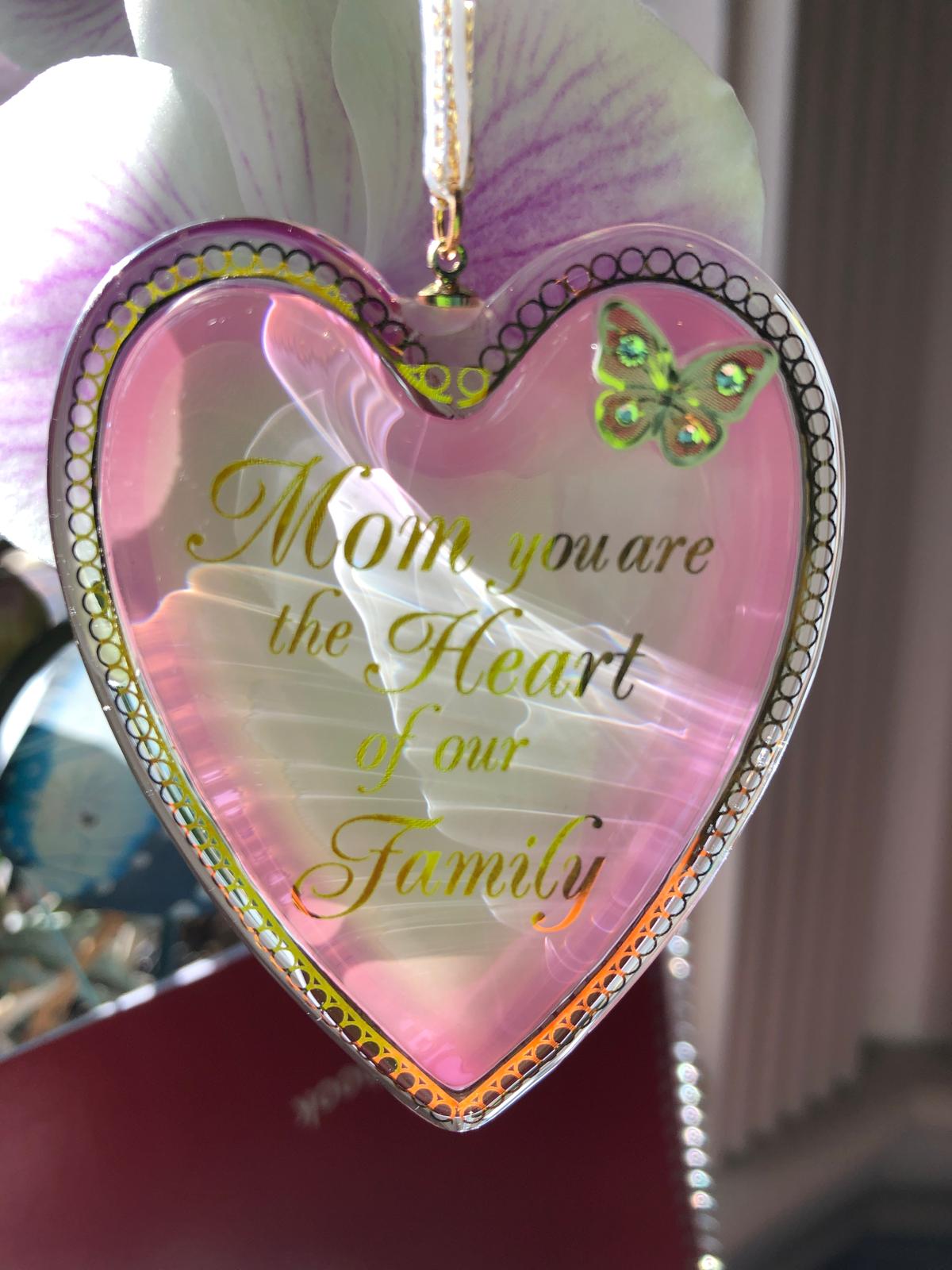 Mom Heart of Our Family Ornament | Crystal Heart Mother’s Gift