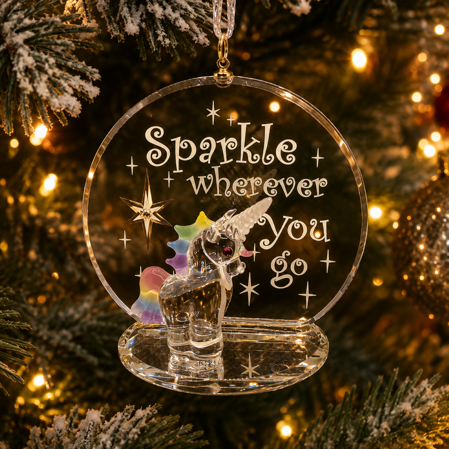 Glass Unicorn Christmas Ornament – Rainbow Unicorn Gift, Christmas Tree Decor